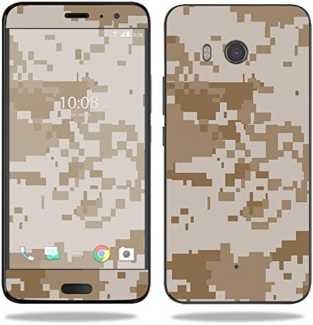 עור אדיסקינס תואם ל- HTC U11 - CAMO מדברי | כיסוי עטיפת מדבקות ויניל מגן, עמיד וייחודי ויניל | קל ליישום,